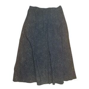 Tofy Vintage Navy‎ and White Polka Dot Midi Skirt size 16 Y2K